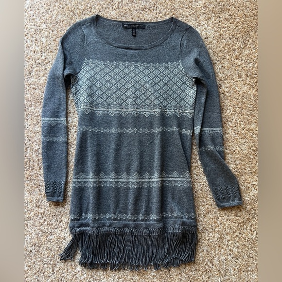 White House Black Market Embellished Fringe Tunic size xs - Picture 1 of 3